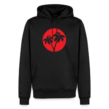 INDONET Logo - Sweat à capuche Premium bio Homme - noir - Devant - Nico (187cm)