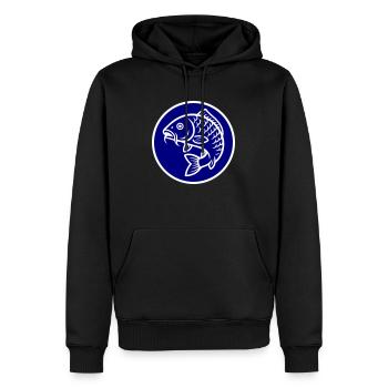Karpfen Fisch Symbol - Männer Premium Bio Hoodie - Schwarz - Vorne - Nico (187cm)