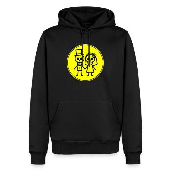 Mariage squelette drôle couple - Sweat à capuche Premium bio Homme - noir - Devant - Nico (187cm)
