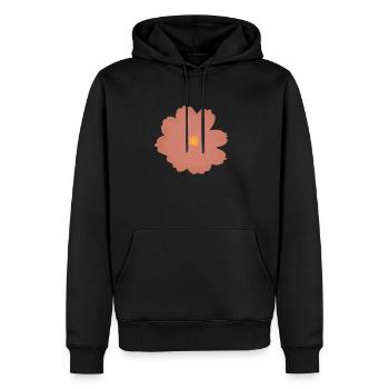 Fleur rose - Sweat à capuche Premium bio Homme - noir - Devant - Nico (187cm)
