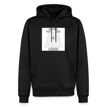 1000491677 - Männer Premium Bio Hoodie - Schwarz - Vorne - Nico (187cm)