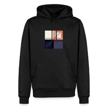 Pêche à l’aimant Pêche en lac - Sweat à capuche Premium bio Homme - noir - Devant - Nico (187cm)