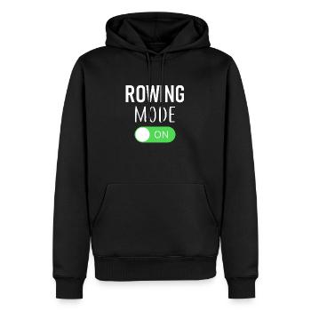 Rowing Mode On - Rudern - Ruderer - Ruderin - Männer Premium Bio Hoodie - Schwarz - Vorne - Nico (187cm)