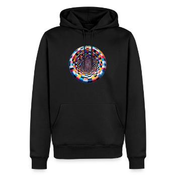 Cavity colored - Men’s Premium Organic Hoodie - black - Front - Nico (187cm)