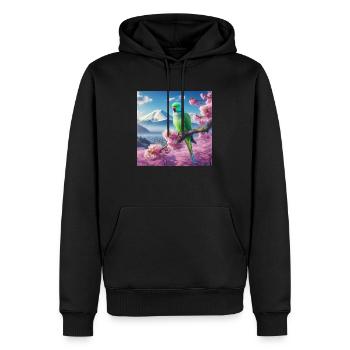 L’amour des perroquets - Sweat à capuche Premium bio Homme - noir - Devant - Nico (187cm)