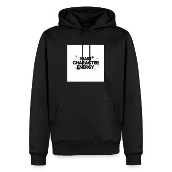 Main Character Energy - Sweat à capuche Premium bio Homme - noir - Devant - Nico (187cm)
