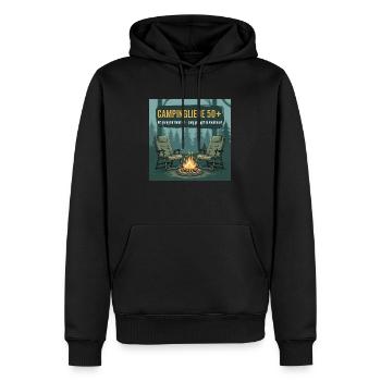 Entdecke unser hochwertiges Camperliebe 50+ Shirt - Männer Premium Bio Hoodie - Schwarz - Vorne - Nico (187cm)