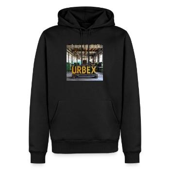 URBEX - Männer Premium Bio Hoodie - Schwarz - Vorne - Nico (187cm)