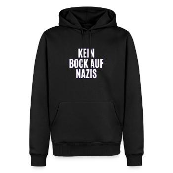 Kein Bock auf N*zis - Männer Premium Bio Hoodie - Schwarz - Vorne - Nico (187cm)