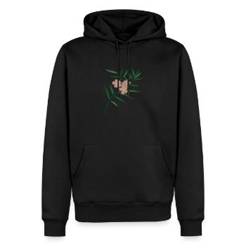 Oleander Flower Branch - Men’s Premium Organic Hoodie - black - Front - Nico (187cm)