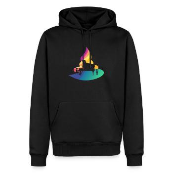Klavier Tastatur - Männer Premium Bio Hoodie - Schwarz - Vorne - Nico (187cm)