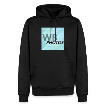 HELLBLAUES WBP-LOGO - Männer Premium Bio Hoodie - Schwarz - Vorne - Nico (187cm)