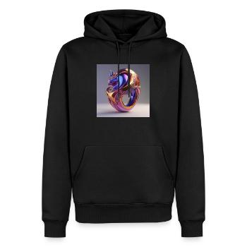 Kunst Ring - Männer Premium Bio Hoodie - Schwarz - Vorne - Nico (187cm)