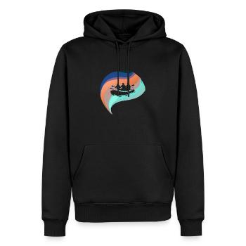 Aviron en eau vive - Sweat à capuche Premium bio Homme - noir - Devant - Nico (187cm)