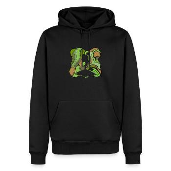 Wandern Wanderung Trekking - Männer Premium Bio Hoodie - Schwarz - Vorne - Nico (187cm)