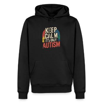 Autisme - Sweat à capuche Premium bio Homme - noir - Devant - Nico (187cm)