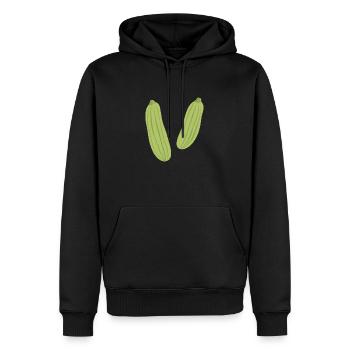 Gestreifte Zucchini - Männer Premium Bio Hoodie - Schwarz - Vorne - Nico (187cm)