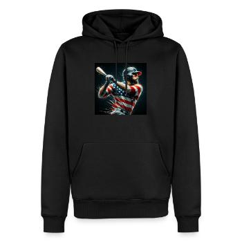 American Baseball Stylish Fan Design - Men’s Premium Organic Hoodie - black - Front - Nico (187cm)