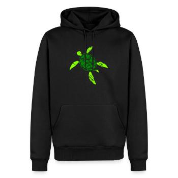 tortue motif fissures rayures vintage rétro - Sweat à capuche Premium bio Homme - noir - Devant - Nico (187cm)