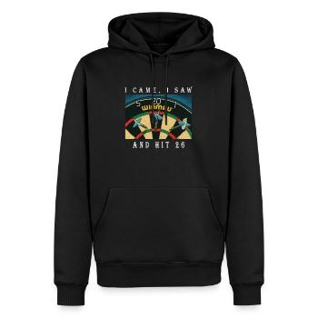 I came, I saw, and hit 26 - Sweat à capuche Premium bio Homme - noir - Devant - Nico (187cm)