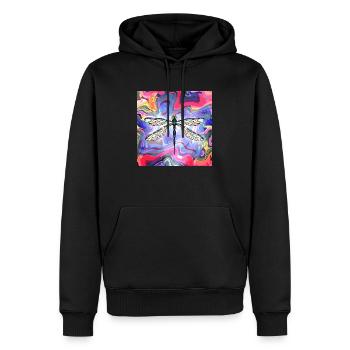 Libelle - Männer Premium Bio Hoodie - Schwarz - Vorne - Nico (187cm)
