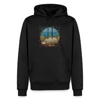 Hérisson - Sweat à capuche Premium bio Homme - noir - Devant - Nico (187cm)