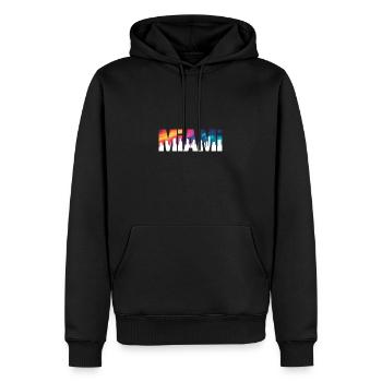 Miami - Cooles Stadtlogo - Männer Premium Bio Hoodie - Schwarz - Vorne - Nico (187cm)