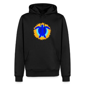 Water turtle flower pretty silhouette pattern - Men’s Premium Organic Hoodie - black - Front - Nico (187cm)