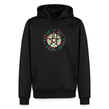 Pentagramme Cannes de Noël Occulte Vacances - Sweat à capuche Premium bio Homme - noir - Devant - Nico (187cm)