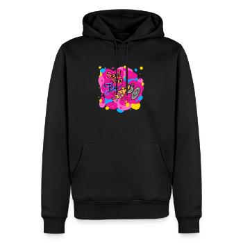 Gâter le thé - Calypso Blous - Sweat à capuche Premium bio Homme - noir - Devant - Nico (187cm)