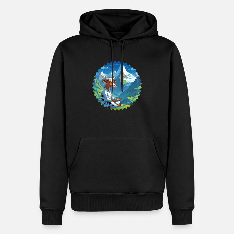 Silent Cow Deep Thoughts - Sweat à capuche Premium bio Homme - noir