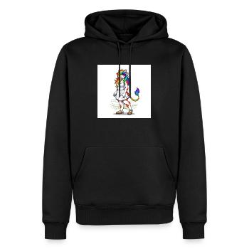 Regenbogenkuh mit Charme - Männer Premium Bio Hoodie - Schwarz - Vorne - Nico (187cm)