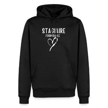stagiaire Formidable - Sweat à capuche Premium bio Homme - noir - Devant - Nico (187cm)