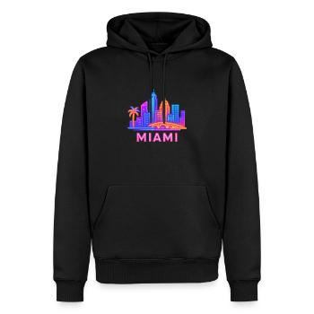 miami stadt skyline - Männer Premium Bio Hoodie - Schwarz - Vorne - Nico (187cm)