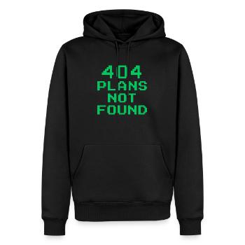 404 Pläne nicht gefunden | Retro-Pixel-Arcade-Meme - Männer Premium Bio Hoodie - Schwarz - Vorne - Nico (187cm)