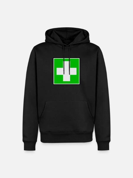 First Aid Cross - Men’s Premium Organic Hoodie - black