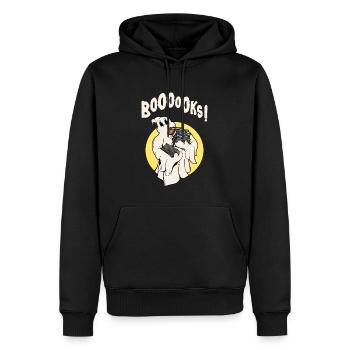 Drôle fantôme rat de bibliothèque Rat de bibliothèque Halloween - Sweat à capuche Premium bio Homme - noir - Devant - Nico (187cm)