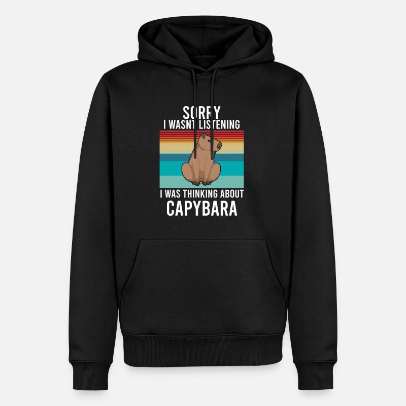 Capybara - Männer Premium Bio Hoodie - Schwarz