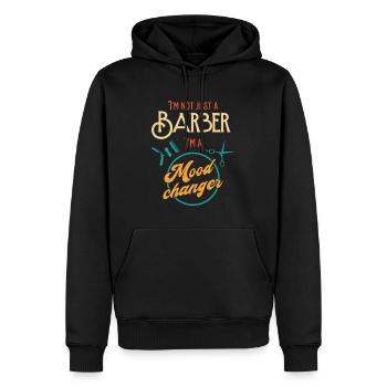 I'm Not Just A Barber I'm A Mood Changer Retro - Men’s Premium Organic Hoodie - black - Front - Nico (187cm)