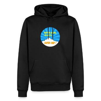 Super-papa, super-héros. Meilleur papa. BD comics - Sweat à capuche Premium bio Homme - noir - Devant - Nico (187cm)