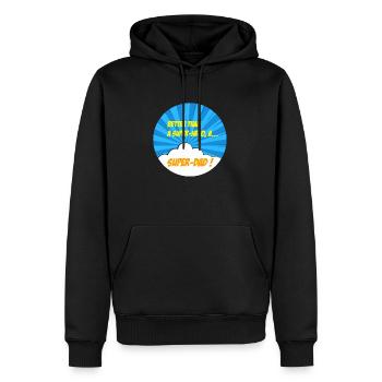 Super-papa, super-héros. Meilleur papa. BD comics - Sweat à capuche Premium bio Homme - noir - Devant - Nico (187cm)