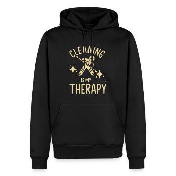 Reiniger - Männer Premium Bio Hoodie - Schwarz - Vorne - Nico (187cm)