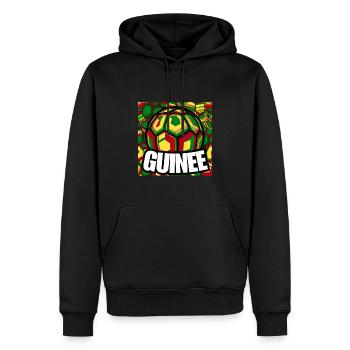 Énergie Conakryenne - Sweat à capuche Premium bio Homme - noir - Devant - Nico (187cm)