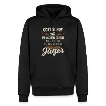 Jagd Jäger Jagen Lustig - Männer Premium Bio Hoodie - Schwarz - Vorne - Nico (187cm)