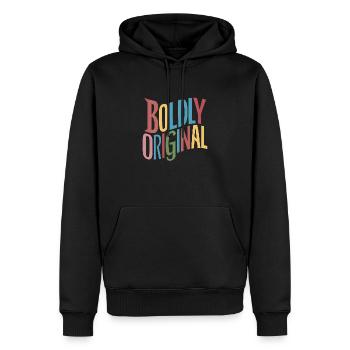 Boldly Original - Men’s Premium Organic Hoodie - black - Front - Nico (187cm)