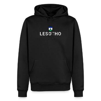 Lesotho - Sweat à capuche Premium bio Homme - noir - Devant - Nico (187cm)