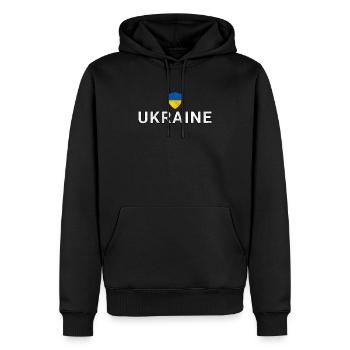 Ukraine - Men’s Premium Organic Hoodie - black - Front - Nico (187cm)