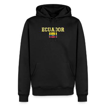 Ecuador - Männer Premium Bio Hoodie - Schwarz - Vorne - Nico (187cm)