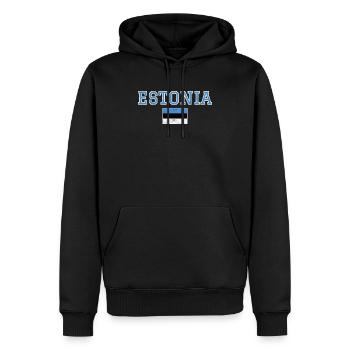 Estland - Männer Premium Bio Hoodie - Schwarz - Vorne - Nico (187cm)