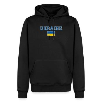 Ukraine - Men’s Premium Organic Hoodie - black - Front - Nico (187cm)